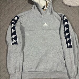 Adidas Gray Hoodie with Navy Accents